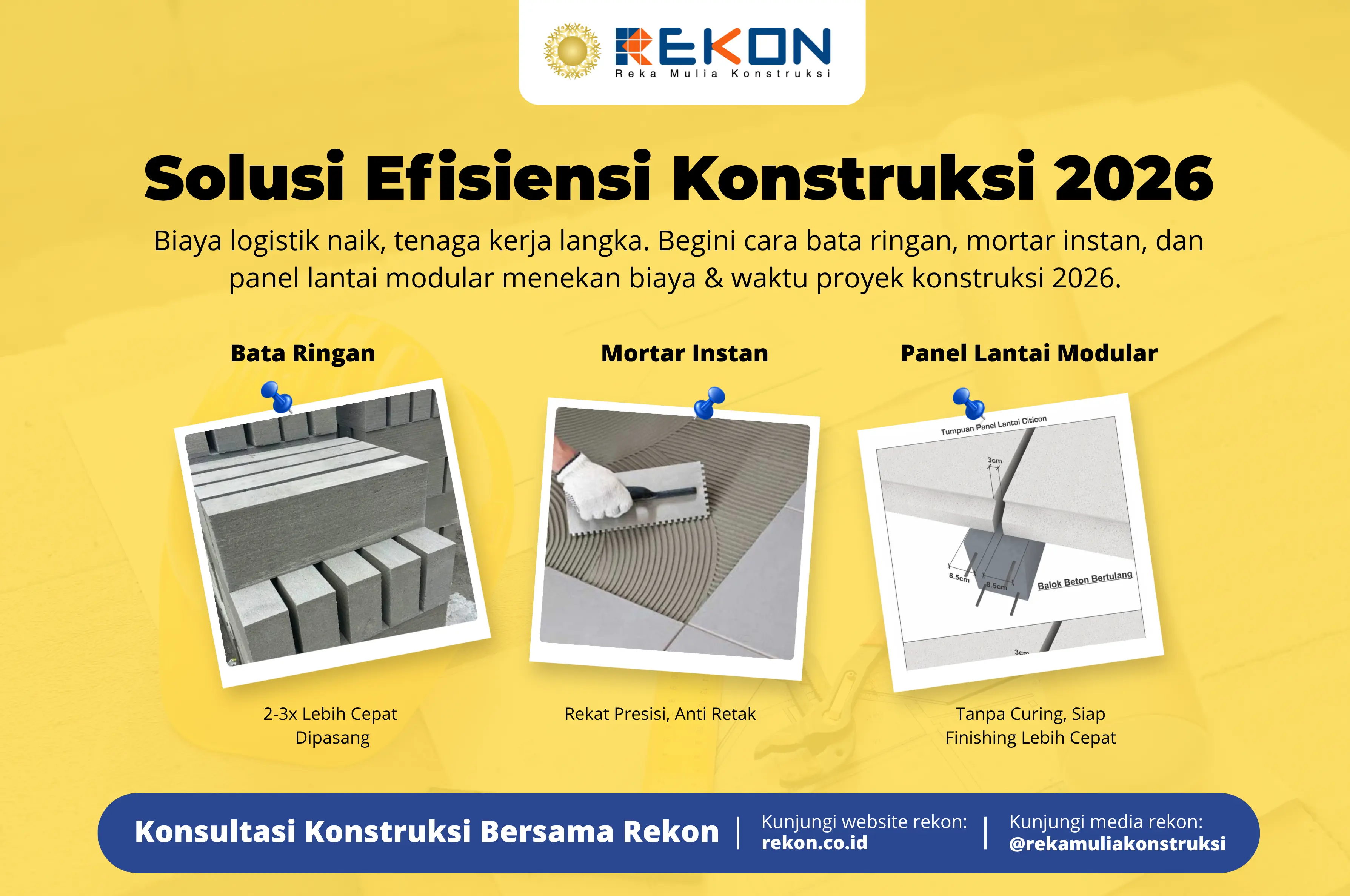 Sinergi Bata Ringan, Mortar Instan, dan Panel Lantai Modular: Solusi Efisiensi Konstruksi 2026